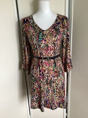 JODIFL watercolor dress S EUC 3/4 sleeve loose fit